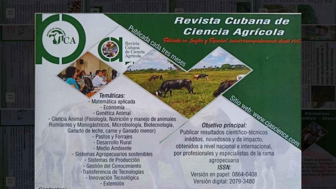 Revista Cubana de Ciencias Agrícolas